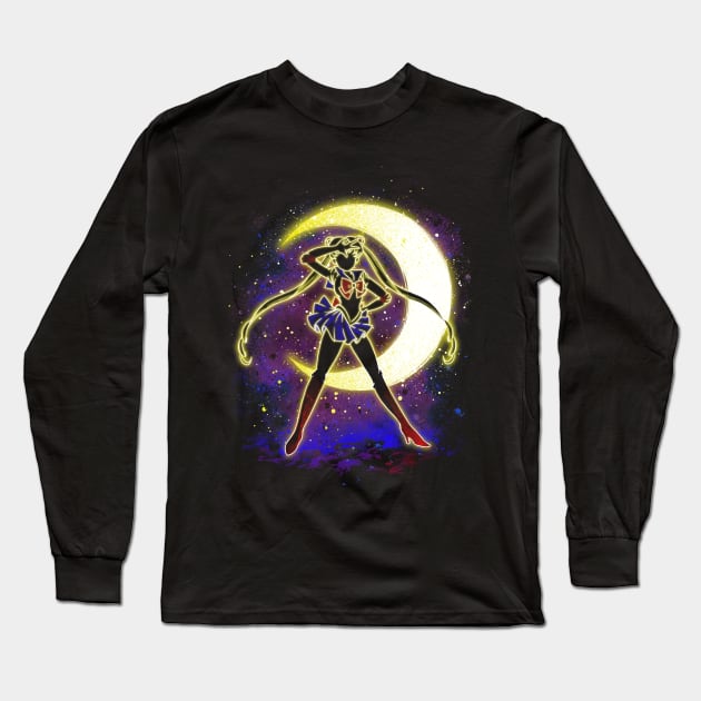Warrior Moon Long Sleeve T-Shirt by alemaglia